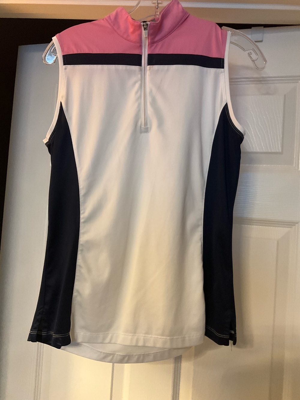 Callaway Pink,White and Black Athletic Zip Top